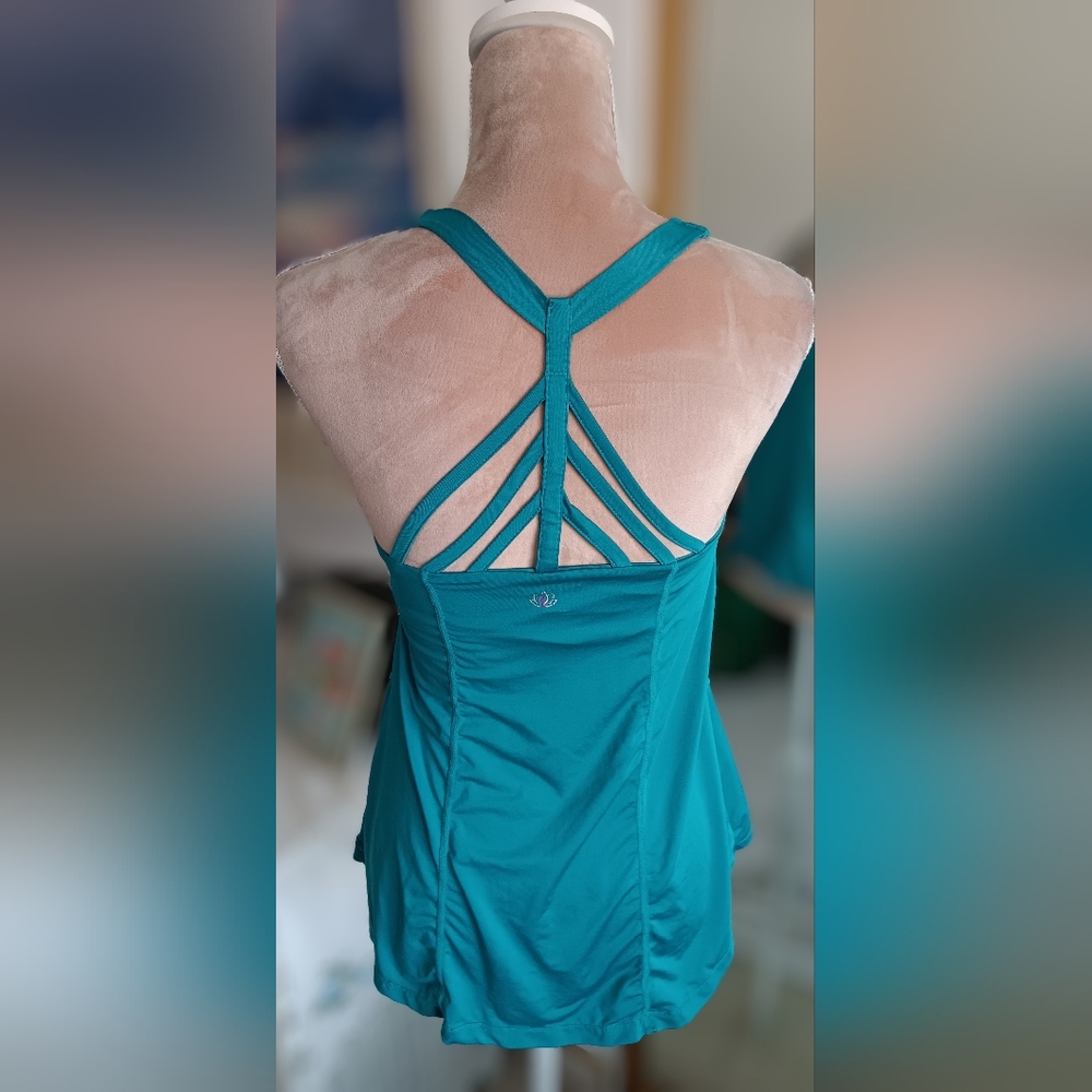 PL Movement-Turqouise Workout Strappy Back Shelf Bra Tank Top